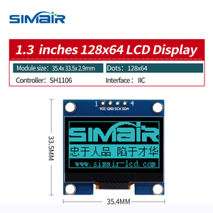 Modulo LCD OLED da 1.3 pollici, schermo OLED12864, luce blu con spille saldate 1106, interfaccia seriale I2C - Product Image 3