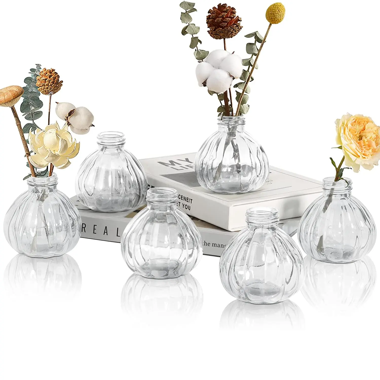 Mini Bud vasi per centrotavola piccolo vaso in vetro trasparente per la decorazione di nozze piccolo vaso di fiori da fattoria per la decorazione dell'ufficio domestico