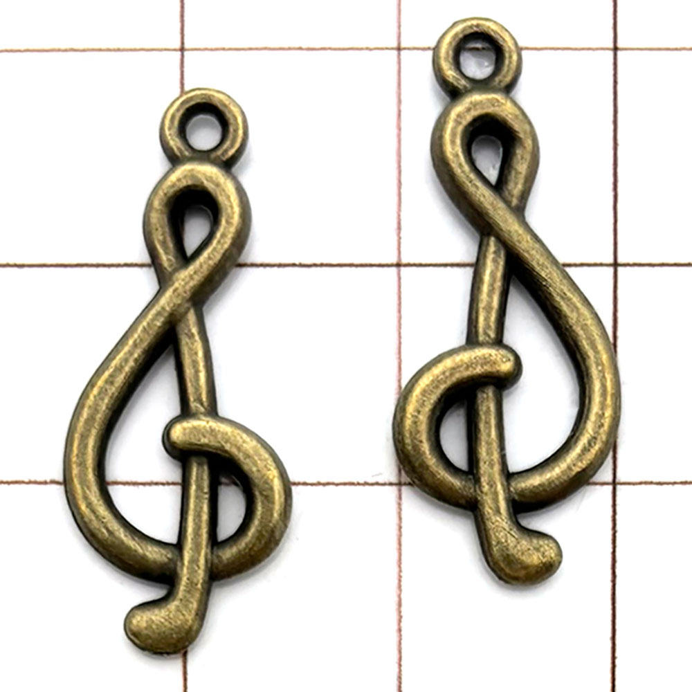 1 symbole musical bleu ancien - 1g - 11*27mm - 10891