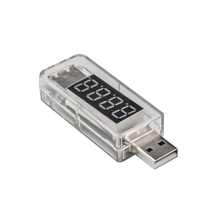 Voltímetro digital Amperímetro 0A-3A Mini medidor de corriente de voltaje transparente Probador USB de pantalla dual - Product Image 6