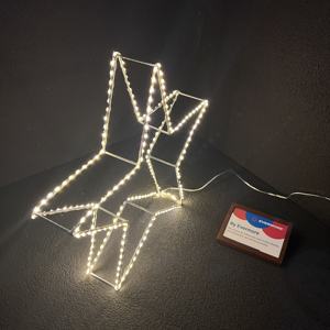Luzes de Natal <span class=keywords><strong>LED</strong></span> 24V à Prova d'Água com Estrutura de Metal Acrílico para Decoração de Parede Interna/Externa com Motivo de Lua Crescente e Estrela - Product Image 4