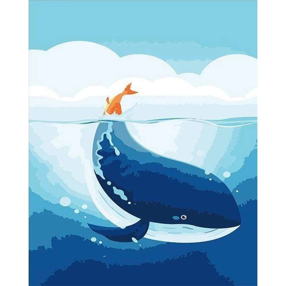 Ballena azul de dibujos animados
