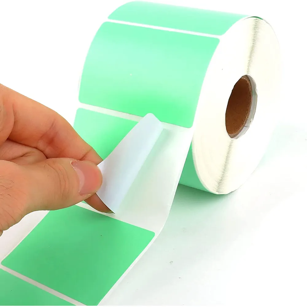 Etiqueta adesiva colorida 4x6, etiqueta perfurada térmica direta