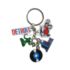 Fabrika Dallas hediyelik eşya anahtarlık kovboy çizmesi hayvan sıçan 5 Charm özel emaye anahtarlık Texas State harita Metal anahtarlık - Product Image 5