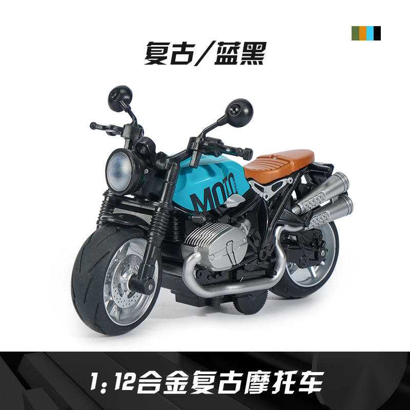 1:12 Aleación de la motocicleta de la vendimia-azul m5233