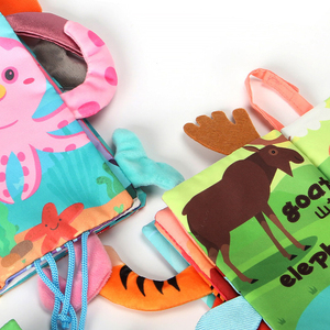 SeaMind Custom <strong>Patterns</strong> or Language Kids Educational Soft Cloth <strong>Book</strong> Baby Toys Cartoon Animal Tail Cloth <strong>Book</strong> for Babies