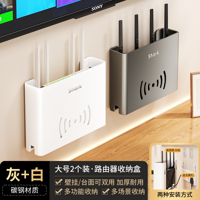 Gunmetal gray and white large router stand