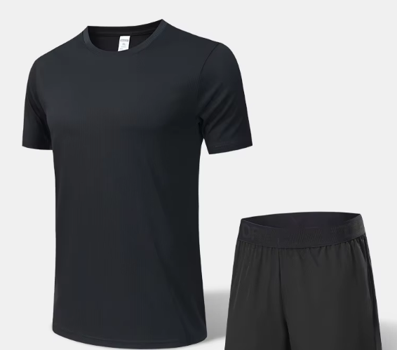 Black T-shirt + shorts