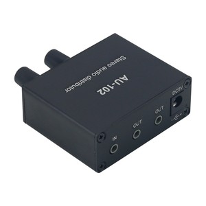 Caja divisora de audio con distribuidor de audio estéreo para 1 entrada, 2 salidas + cable de alimentación USB, 1 unidad
