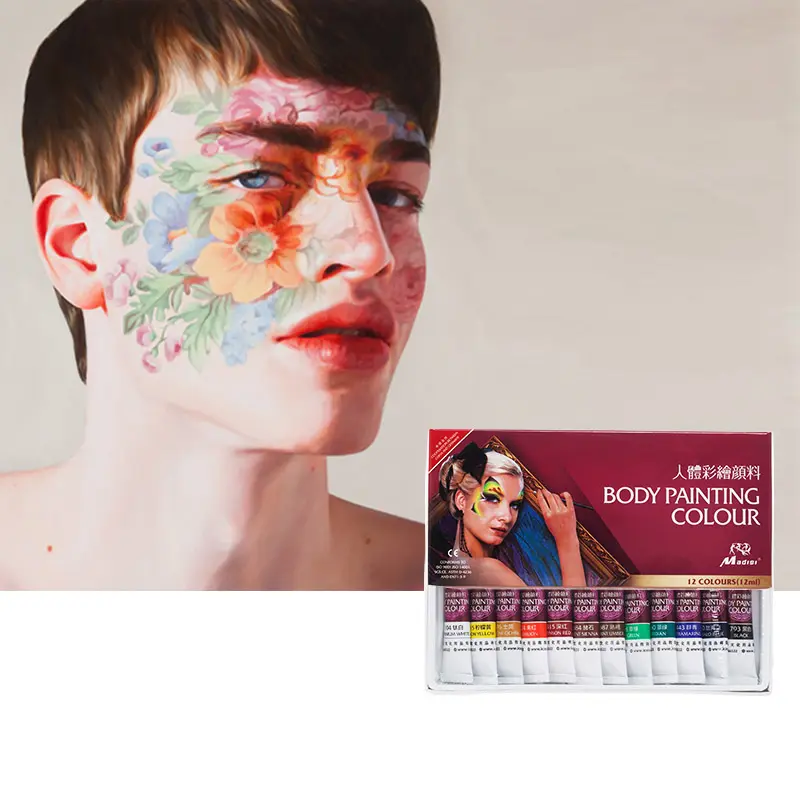 Commercio all'ingrosso 12 colori Non tossici Body Art Makeup Cosplay Face Body Paint Set
