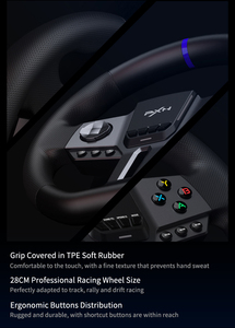 PS4 The Crew 2用ゲーミングステアリングホイールPXN V9 GEN2 900度振動フィードバック - Product Image 6