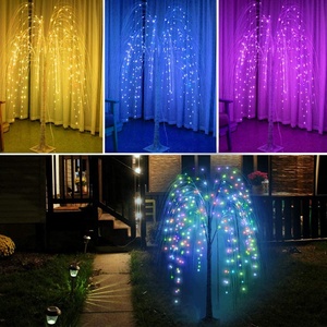 240 <span class=keywords><strong>LED</strong></span> 5 pés colorido brilhante salgueiro <span class=keywords><strong>LED</strong></span> árvore multicolorido <span class=keywords><strong>RGB</strong></span> luzes da corda para a festa de Natal casa decoração do casamento luz