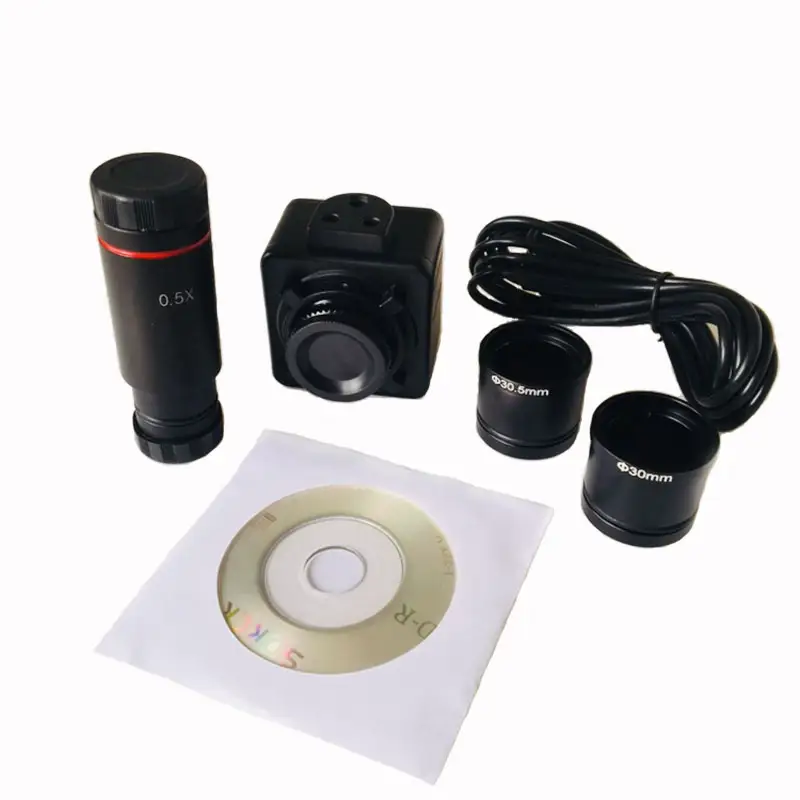 Câmera microscópio digital, 5mp c-mount cmos câmera microscópio industrial lente microscópio digital para biológico estéreo