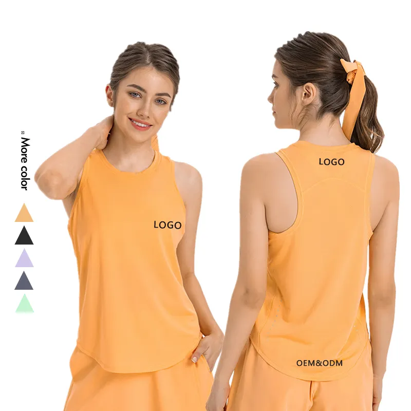 Xsunwing Colete de tênis feminino de malha para treino, blusa esportiva WDQ332 para mulheres, com logotipo personalizado, de marca própria, casual e básica