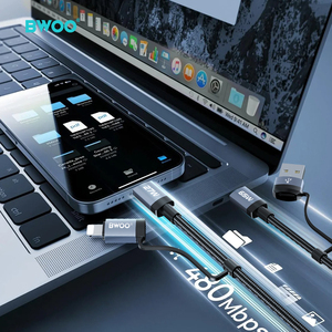 Bwoo PD 27W สายชาร์จ USB อเนกประสงค์, สายไนลอนแบบถัก4 in 1พอร์ตชนิด C สำหรับ iPhone 15 14 13 12 11 PRO MAX XS XR XS - Product Image 3