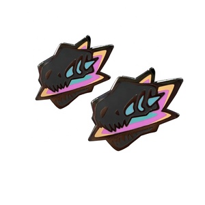 مخصص شكل الغيتار طية صدر السترة دبوس مصبوغ الأزرق والأبيض معدن المينا لينة طية صدر السترة شارات مع معان - Product Image 5