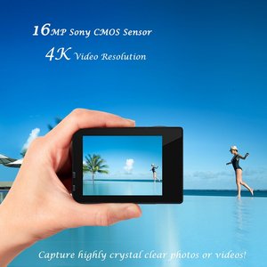 Campark กล้อง20MP แอ็กชัน4K กล้องกันน้ำ Wi-Fi กล้องถ่ายวิดีโอกีฬาใต้น้ำ - Product Image 3