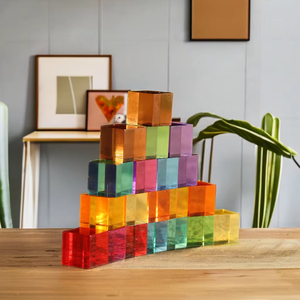 Rompecabezas apilable Arco Iris acrílico cubo personalizado rompecabezas sombra acrílico juego de bloques de construcción para niños pequeños - Product Image 6