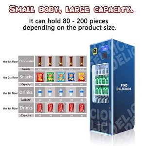 24 Giờ Tự Phục Vụ Cửa Hàng Mini Đồ Uống Và Đồ Ăn Nhẹ Combo Máy Bán Hàng Tự Động Cho Thực Phẩm Và Đồ Uống Đồ Ăn Nhẹ Máy Bán Hàng Tự Động - Product Image 2