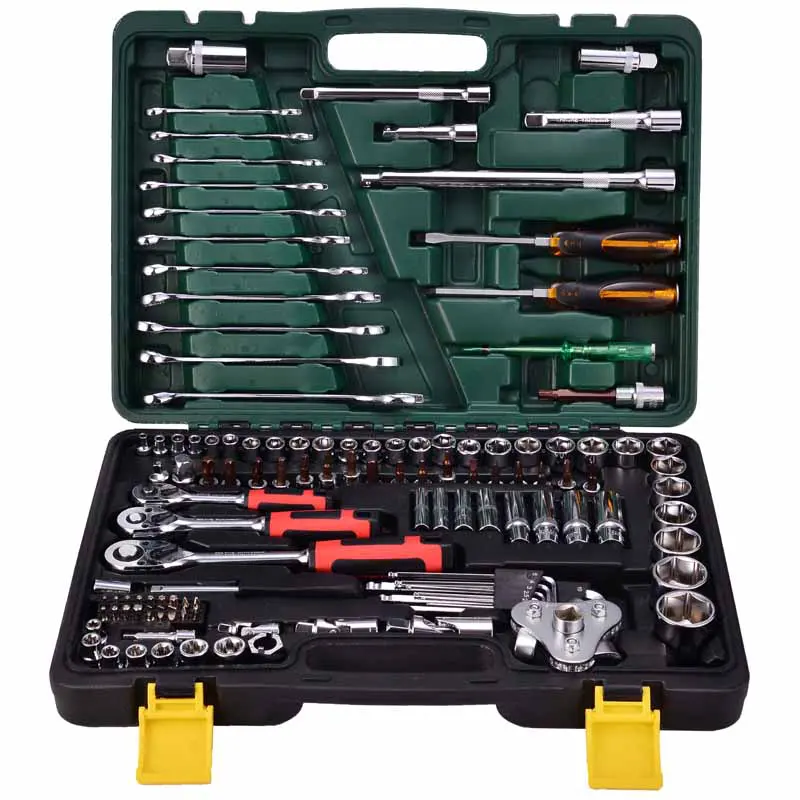 121pcs 1/2 3/8 1/4 Inch Mechanics Tool Set Complete Professional Socket High Quality CRV Custom Brand Portable Tool Set