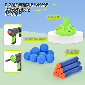 Sıcak satış 2 in1 hava powered fom topu blaster iki çekim yolları rekabetçi tek tıklama eejehedef hava mancınık oyuncak silah - Product Image 2