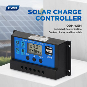 Kungf Солнечный ЖК-дисплей 12v 24v 10a 20a 30a pwm контроллер солнечного заряда - Product Image 3