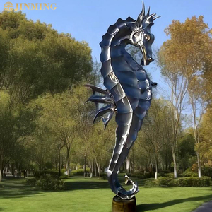 Modern büyük Metal hayvan dev paslanmaz çelik horse tı heykelleri oyulmuştur sanat Zoos akvaryumları için açık kullanım Metal el sanatları - Product Image 4