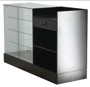 Khung Trưng Bày Bằng Kính Không Khung Với Giá Đỡ Máy Tính Tiền Cấu Trúc Bằng Gỗ Với Cửa Kính Trưng Bày Quầy Thu Ngân Đa Chức Năng - Product Image 2