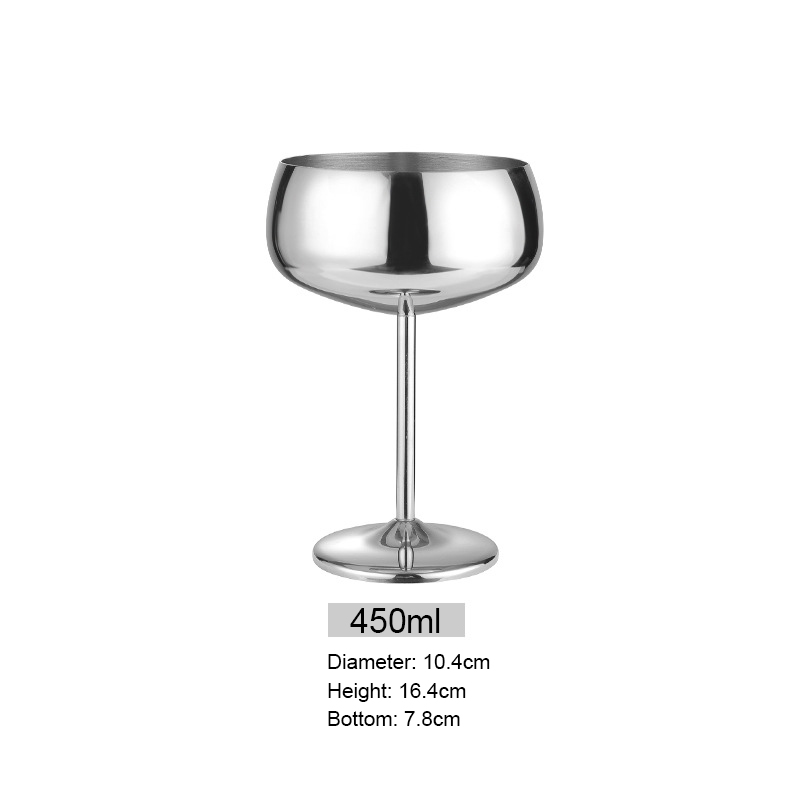 Tasse de 450ml de large-Argent