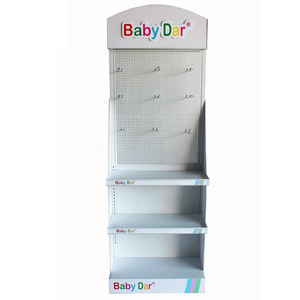 Custom Baby Store pavimento in piedi Shampoo per bambini crema idratante espositore in metallo piedistallo capezzolo espositore con ganci