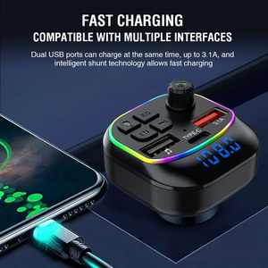 M54 araç kiti FM verici BT ses çift USB araba MP3 çalar Autoradio Handsfree çağrı şarj hızlı On-board şarj güç ekran - Product Image 2