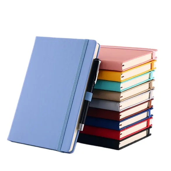 安いバルクジャーナルA5カスタマイズ可能なノートブックとレザーハードカバーカスタムライティングパッドロゴ紙日記プランナーカバー