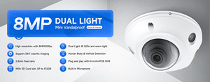 8MP Mini Dome POE <strong>Camera</strong> 2.8mm Fixed Lens Dual Light Built in Audio SD Slot Elevator <strong>Camera</strong> - Product Image 3
