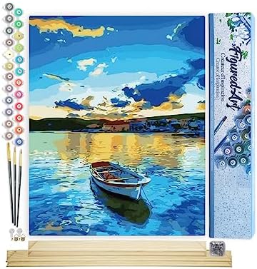 Blue lake and boat
