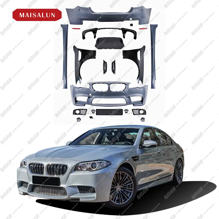 Kit de carrosserie de pare-chocs de voiture F10 mise à niveau vers le kit de carrosserie de style M5 pour BMW série 5 Kit de carrosserie F10 avec phare antibrouillard