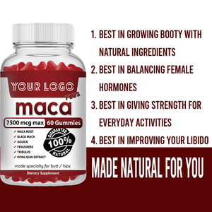 Kadınlar ve erkekler için popo ve kalça büyütme maca gummies için yüksek potens organik maca kök gummies ultimate maca - Product Image 3