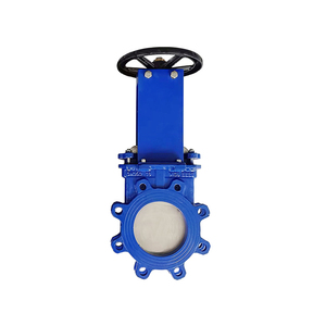 วาล์วประตูมีดรูปทรงลูกพลัมวาล์วประตูมีดทำจากเหล็กหล่อมาตรฐานอเมริกัน DN50-DN400วาล์วโคลนแบบแมนนวล - Product Image 1