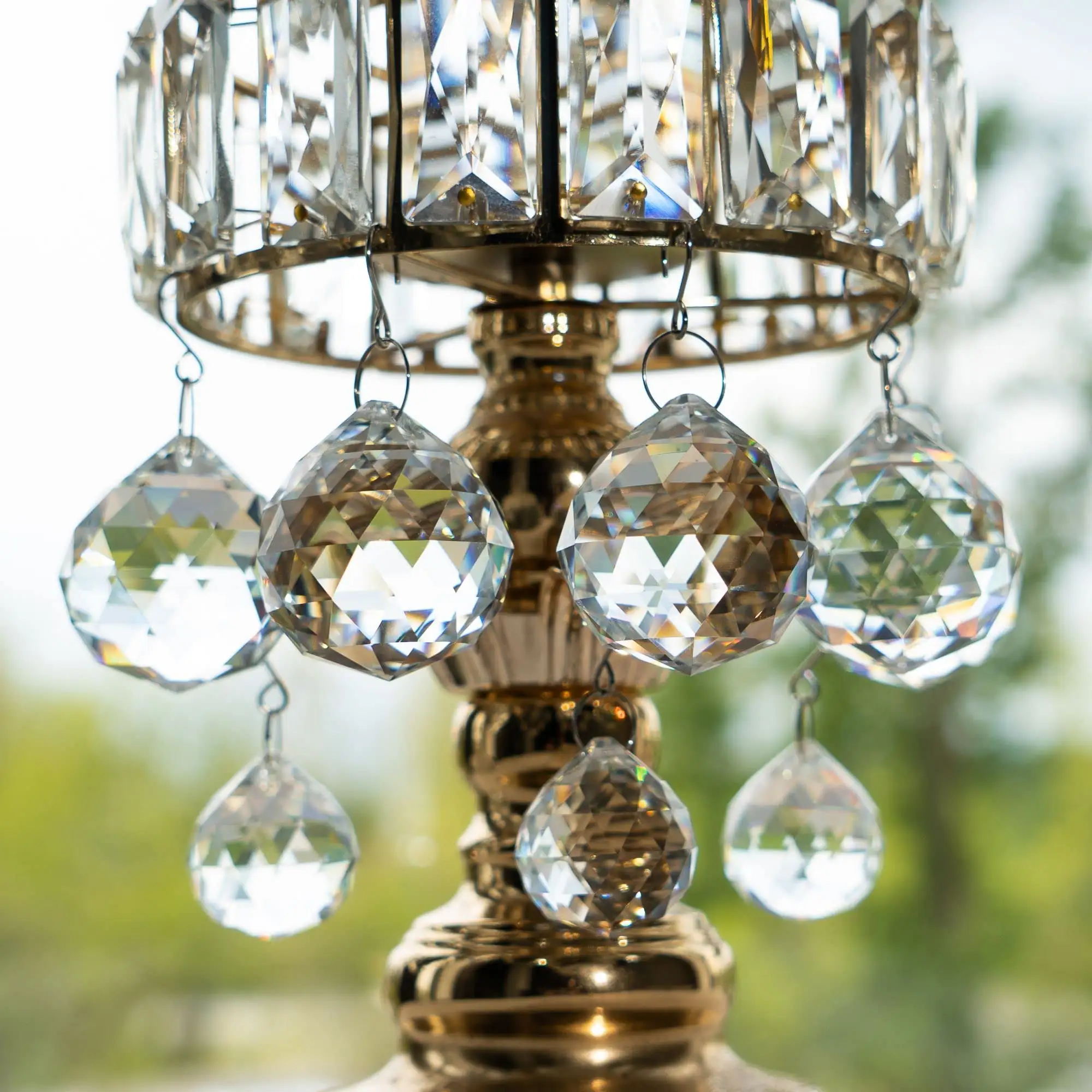 Honneur de cristal verre clair boule de cristal prisme Feng Shui lampe suspendue goutte lustre pendentifs boule de lustre en cristal