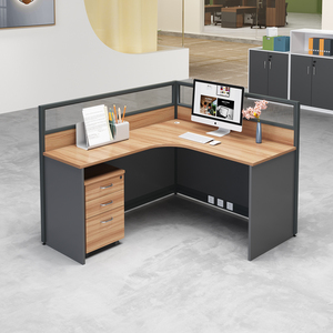 Partición de computadora de oficina de madera moderna simple de nuevo diseño para 1 2 4 6 8 personas - Product Image 2