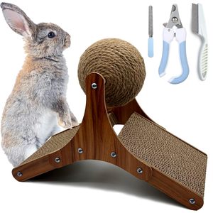 Juguete para rascar conejos Sisal Rabbit Scratching Scratch Cardboard Pad Pet Juguete interactivo para uso en interiores - Product Image 1