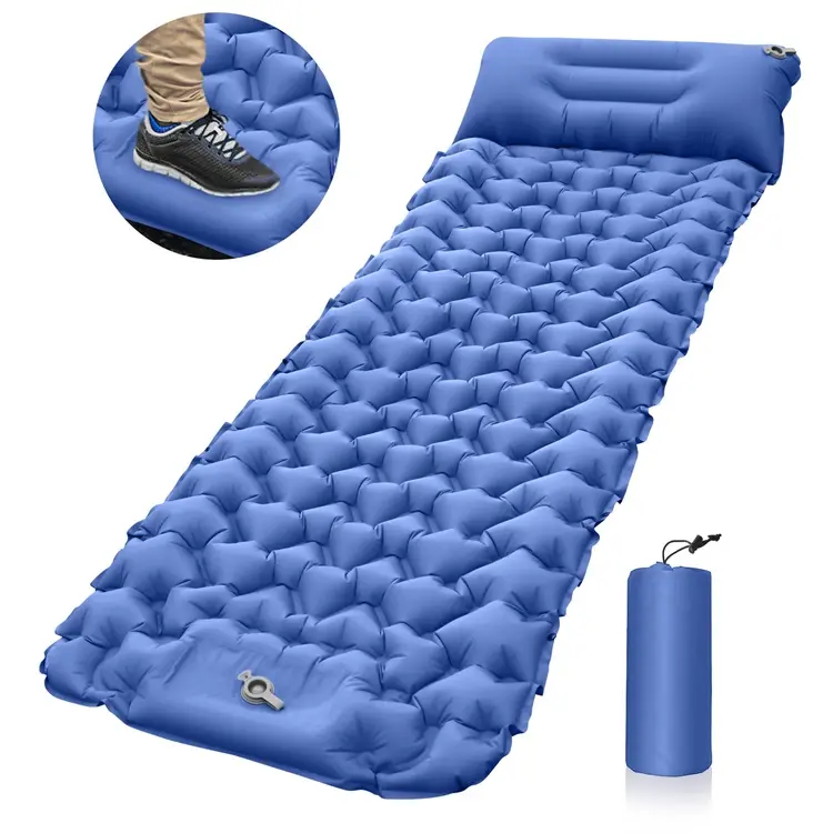 Colchoneta inflable ultraligera para acampar al aire libre, colchón de aire autoinflable, esteras plegables para dormir en el suelo del Patio