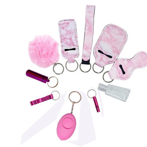 ผู้หญิง 10 ชิ้นแพ็คป้องกันตัวเองชุดพวงกุญแจป้องกันตัวเองพร้อมปลุกส่วนบุคคลลิปสติกกระเป๋านกหวีดที่เปิดขวด - Product Image 5