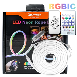 แถบไฟนีออน rgbic LED กลางแจ้งกันน้ำ USB APP BT ควบคุมระยะไกลมีความยืดหยุ่นพีวีซีนุ่มยืดหยุ่น RGB + IC นีออนนำแสงเทป1M 3M - Product Image 1