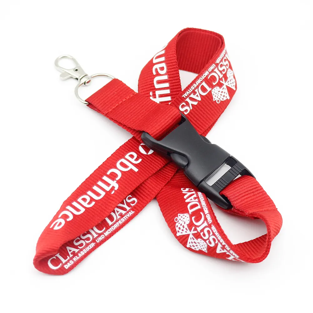 Lucky Zijden Witte Stof 3M Clips Luchtvaart Lanyard Guangzhou