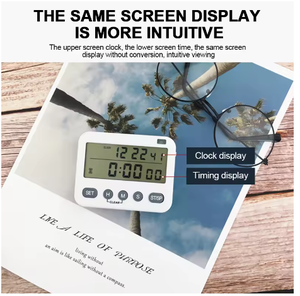 Digital Kitchen Timer Countdown Timer LED HD Display Multifunctional Alarm Clock Sound <strong>Flash</strong> Vibration Reminder <strong>Memory</strong> <strong>Function</strong> - Product Image 2