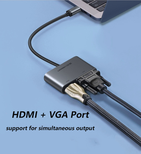 UGREEN USB C至HDMI-and-VGA适配器2合1多功能集线器C型至HDMI-VGA转换器铝壳设计 - Product Image 4