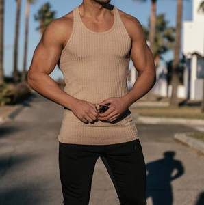 Men's Sleeveless Gym Vest Breathable Workout Muscle Stringer Cut-Off Y Back <strong>Tank</strong> Tops 3D Fitness <strong>Pattern</strong> Wholesale Private Label - Product Image 4