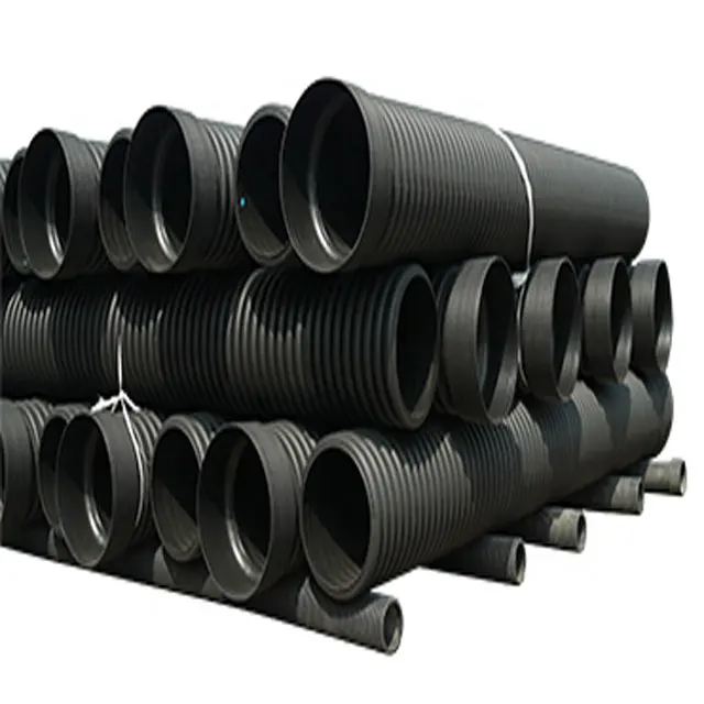 DN600 negro 10 pies diámetro plástico HDPE tubo de drenaje tubería de alcantarilla