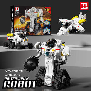 Happy Build 35001 3 в 1 космические роботы строительные блоки 35004 DIY сборка научные игрушки с тремя формами динамической версии - Product Image 4