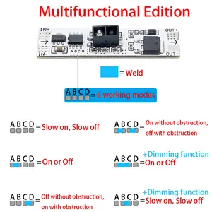 Módulo capacitivo de Interruptor táctil 5V-24V 3A Lámparas de control de atenuación LED Componentes activos Sensor de mano de barrido de escaneo de corta distancia - Product Image 4